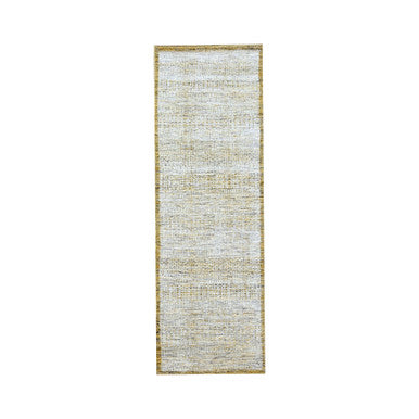 Modern and Contemporary Wool Hand Knotted Rug Yellow 2.7x8.2 -O076249