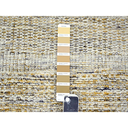 Modern and Contemporary Wool Hand Knotted Rug Yellow 2.7x8.2 -O076249