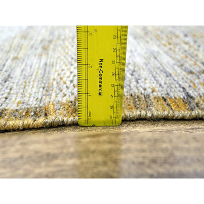 Modern and Contemporary Wool Hand Knotted Rug Yellow 2.7x8.2 -O076249