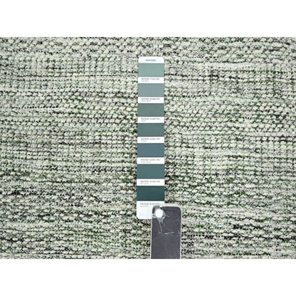 Modern and Contemporary Wool Hand Knotted Rug Green 2.7x8.0 -O076251