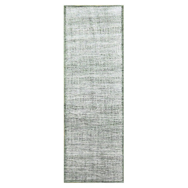 Modern and Contemporary Wool Hand Knotted Rug Green 2.6x8.0 -O076252