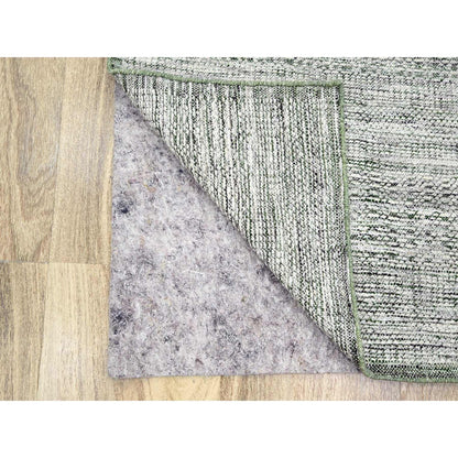 Modern and Contemporary Wool Hand Knotted Rug Green 2.6x8.0 -O076252