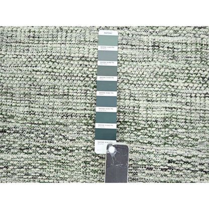 Modern and Contemporary Wool Hand Knotted Rug Green 2.6x8.0 -O076252