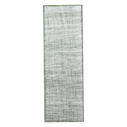 Modern and Contemporary Wool Hand Knotted Rug Green 2.3x7.11 -O076253
