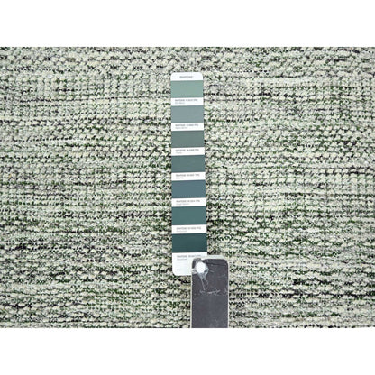 Modern and Contemporary Wool Hand Knotted Rug Green 2.3x7.11 -O076253