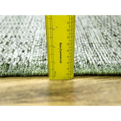 Modern and Contemporary Wool Hand Knotted Rug Green 2.3x7.11 -O076253