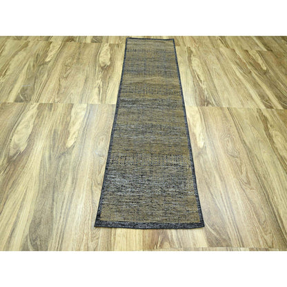 Modern and Contemporary Wool Hand Knotted Rug Brown 2.6x8.0 -O076264