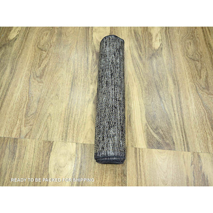 Modern and Contemporary Wool Hand Knotted Rug Brown 2.6x8.0 -O076264