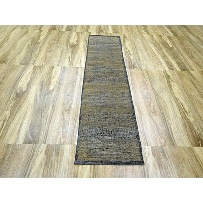 Modern and Contemporary Wool Hand Knotted Rug Brown 2.6x8.0 -O076265