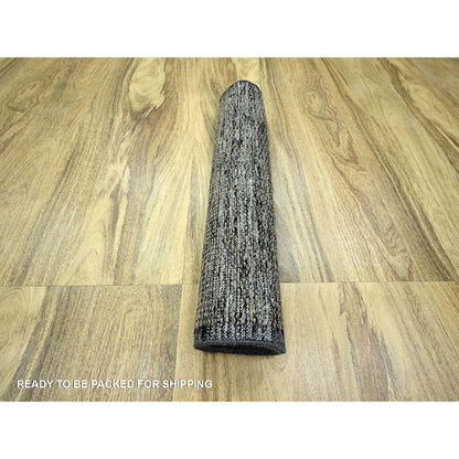 Modern and Contemporary Wool Hand Knotted Rug Brown 2.6x8.0 -O076266