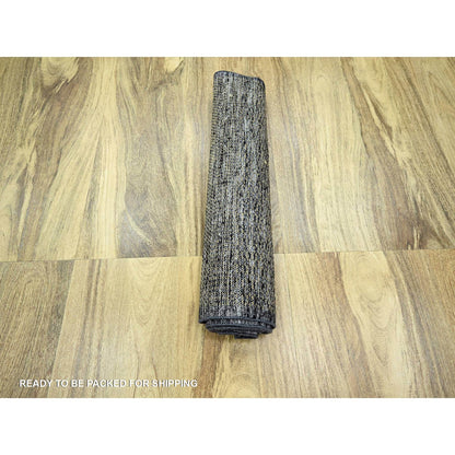 Modern and Contemporary Wool Hand Knotted Rug Brown 2.6x8.0 -O076267
