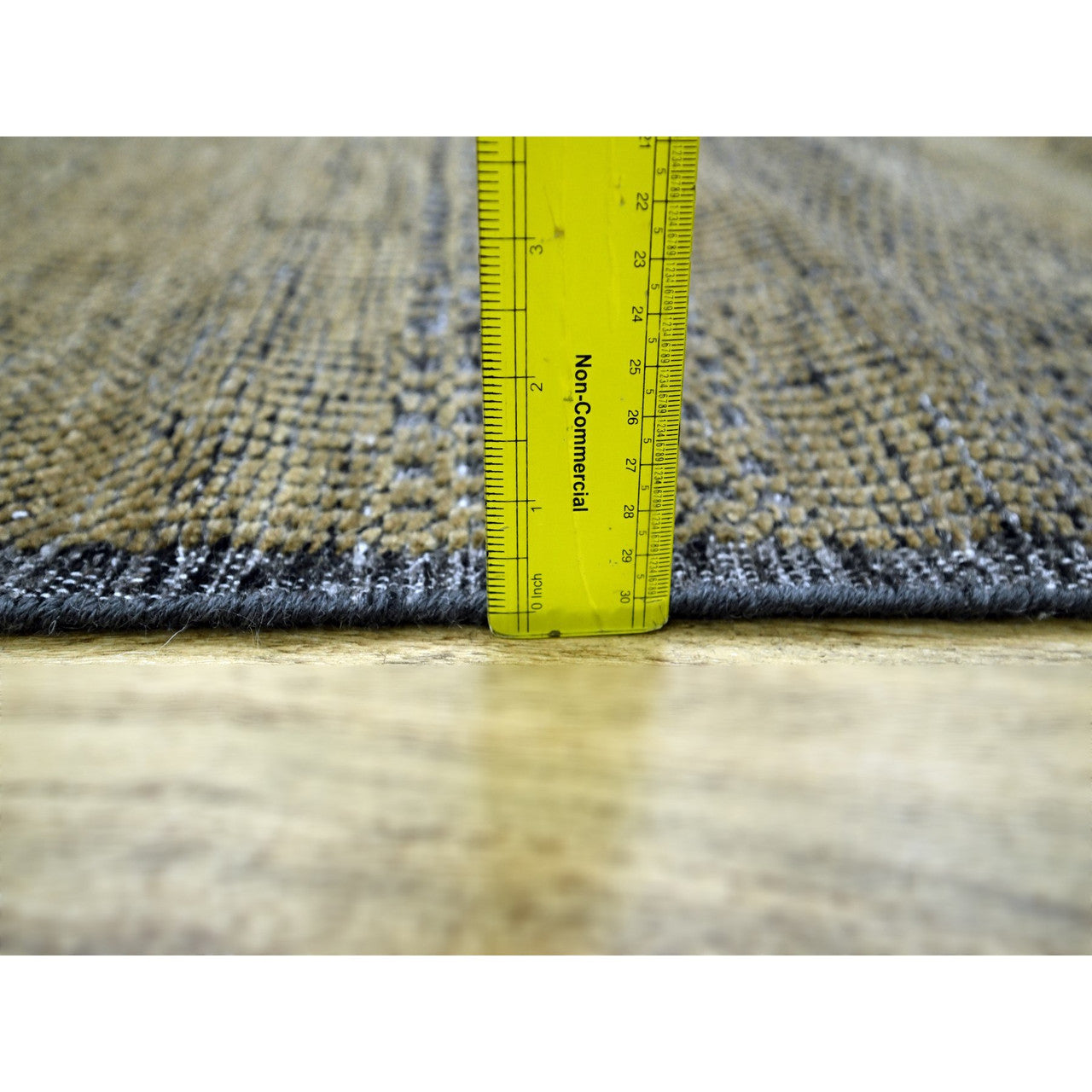 Brown 2'6" x 8'0" Modern and Contemporary Hand knotted Wool Rug - Sku: O076267