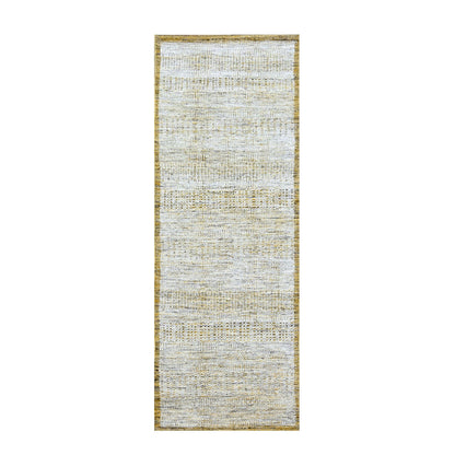 Modern and Contemporary Wool Hand Knotted Rug Yellow 2.8x6.0 -O076274