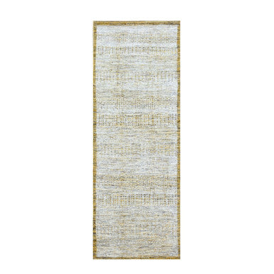 Modern and Contemporary Wool Hand Knotted Rug Yellow 2.8x6.0 -O076274
