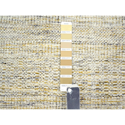 Modern and Contemporary Wool Hand Knotted Rug Yellow 2.8x6.0 -O076274