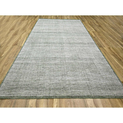Modern and Contemporary Wool Hand Knotted Rug Green 9.9x13.10 -O076277