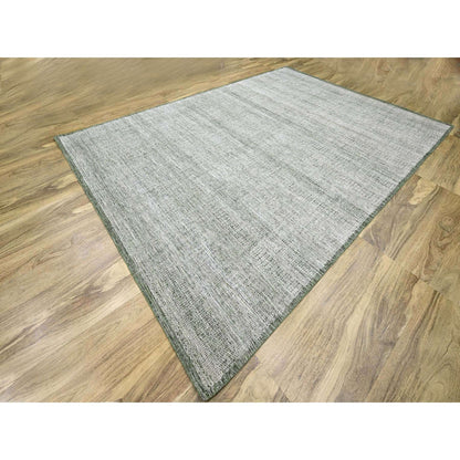 Modern and Contemporary Wool Hand Knotted Rug Green 9.9x13.10 -O076277