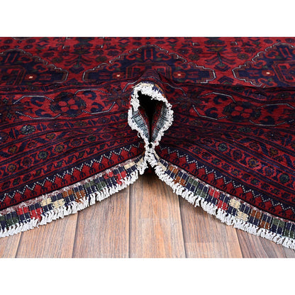 Tribal & Geometric Wool Hand Knotted Rug Red 9.8x12.9 -O0762