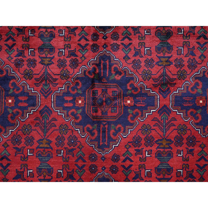 Tribal & Geometric Wool Hand Knotted Rug Red 9.8x12.9 -O0762