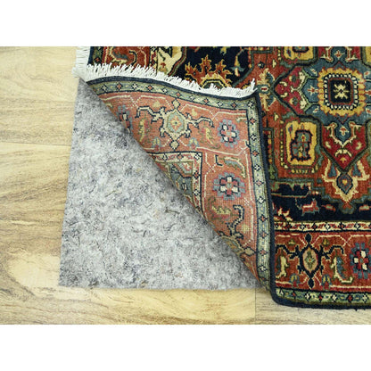 Heriz Wool Hand Knotted Rug Blue 2.7x9.11 -O076301