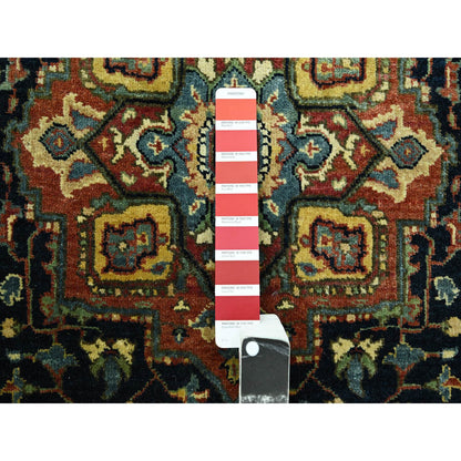 Heriz Wool Hand Knotted Rug Blue 2.7x9.11 -O076301