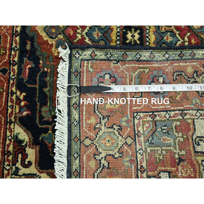 Heriz Wool Hand Knotted Rug Blue 2.7x9.11 -O076301