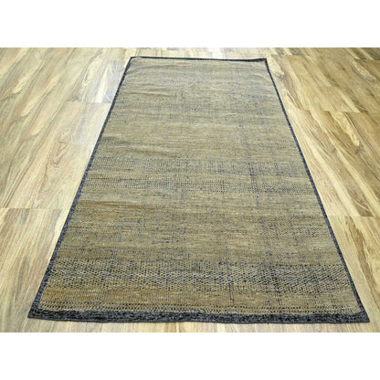 Modern and Contemporary Wool Hand Knotted Rug Brown 6.0x9.3 -O076302