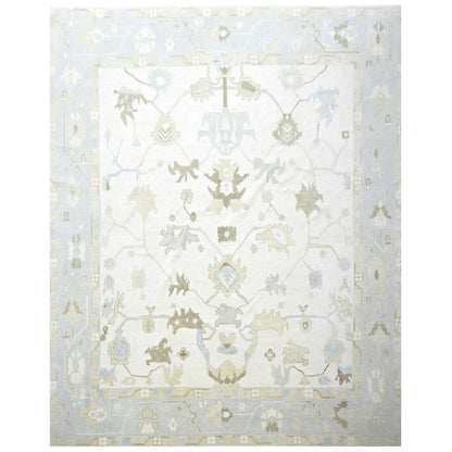 Oushak And Peshawar Wool Hand Knotted Rug Ivory 15.0x16.3 -O076303