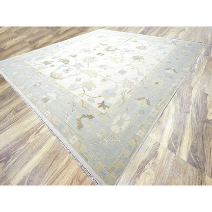 Oushak And Peshawar Wool Hand Knotted Rug Ivory 15.0x16.3 -O076303