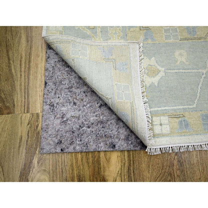 Oushak And Peshawar Wool Hand Knotted Rug Ivory 15.0x16.3 -O076303