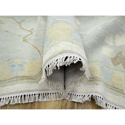 Oushak And Peshawar Wool Hand Knotted Rug Ivory 15.0x16.3 -O076303