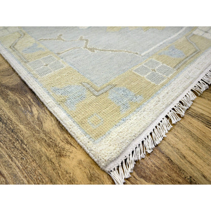 Oushak And Peshawar Wool Hand Knotted Rug Ivory 15.0x16.3 -O076303