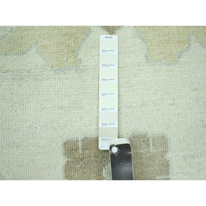 Oushak And Peshawar Wool Hand Knotted Rug Ivory 15.0x16.3 -O076303