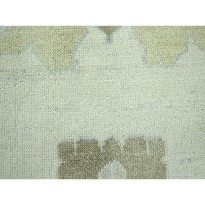 Oushak And Peshawar Wool Hand Knotted Rug Ivory 15.0x16.3 -O076303