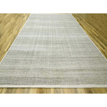 Modern and Contemporary Wool Hand Knotted Rug Grey 12.1x14.10 -O076304