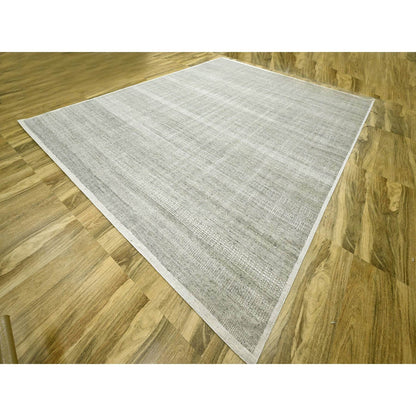 Modern and Contemporary Wool Hand Knotted Rug Grey 12.1x14.10 -O076304