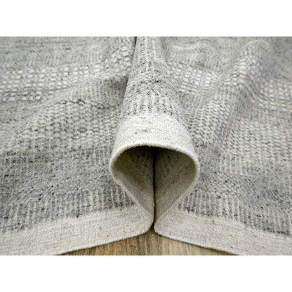 Modern and Contemporary Wool Hand Knotted Rug Grey 12.1x14.10 -O076304