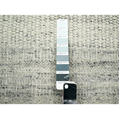 Modern and Contemporary Wool Hand Knotted Rug Grey 12.1x14.10 -O076304