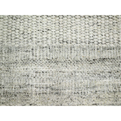 Modern and Contemporary Wool Hand Knotted Rug Grey 12.1x14.10 -O076304