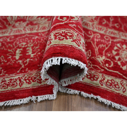 Transitional Wool & Silk Hand Knotted Rug Red 7.9x10.0 -O076306