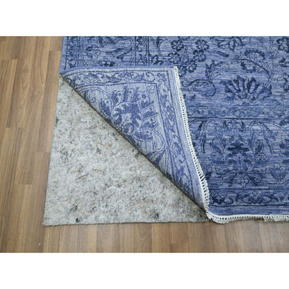 Transitional Wool & Silk Hand Knotted Rug Purple 8.1x10.0 -O076309