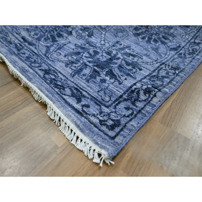 Transitional Wool & Silk Hand Knotted Rug Purple 8.1x10.0 -O076309