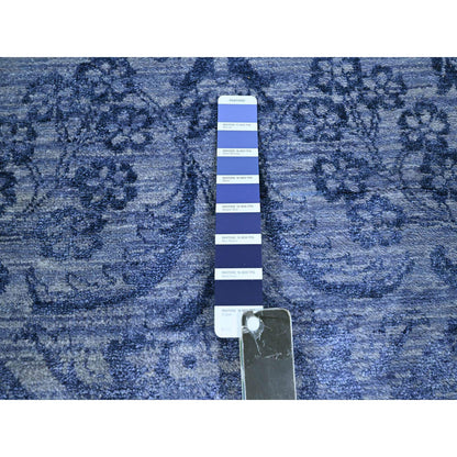 Transitional Wool & Silk Hand Knotted Rug Purple 8.1x10.0 -O076309