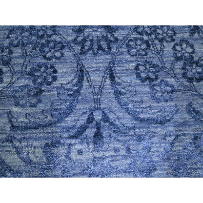 Transitional Wool & Silk Hand Knotted Rug Purple 8.1x10.0 -O076309