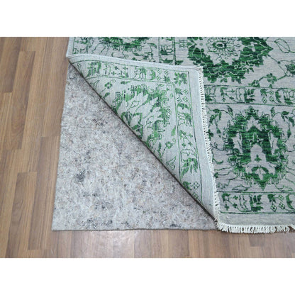 Transitional Wool Hand Knotted Rug Green 8.0x10.1 -O076310