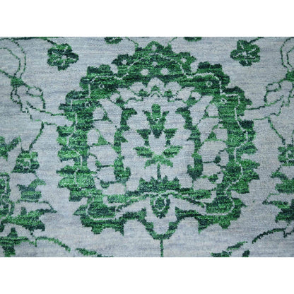 Transitional Wool Hand Knotted Rug Green 8.0x10.1 -O076310