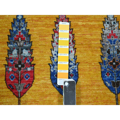 Tribal & Geometric Wool Hand Knotted Rug Grey 9.0x11.11 -O076314