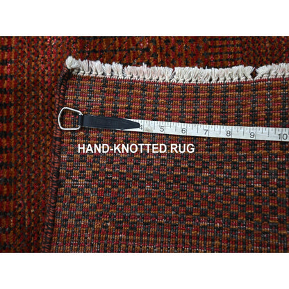 Modern and Contemporary Wool & Silk Hand Knotted Rug Red 2.0x3.0 -O076321