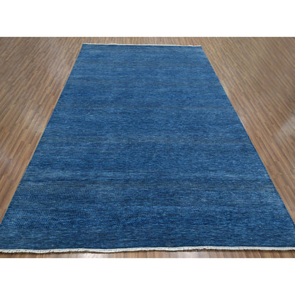 Modern and Contemporary Wool & Silk Hand Knotted Rug Blue 9.0x11.11 -O076322