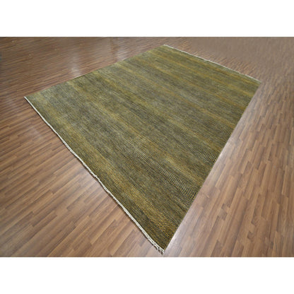 Modern and Contemporary Wool & Silk Hand Knotted Rug Brown 9.2x12.6 -O076323